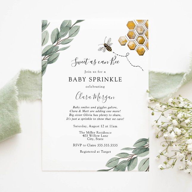 Invitation Doux comme peut être Eucalyptus Baby Sprinkl (Créateur téléchargé)