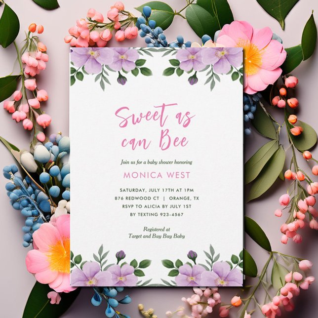 Invitation Doux comme peut être Floral Girl Baby shower (Créateur téléchargé)
