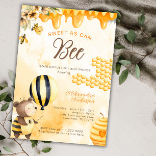 Invitation Doux comme peut être Honey Bear Baby Shower Jaune