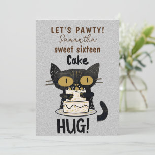 Invitation Doux-Doux-Doux Seize-Paw-ty ! Pur-fect