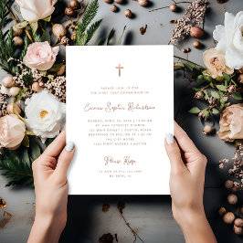 Invitation Doux et simple | Rose Gold Première Communion sain