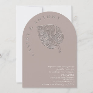 Invitation Doux feuille tropicale en relief simple