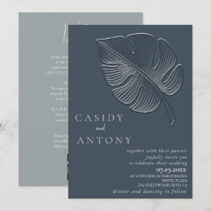 Invitation Doux feuille tropicale en relief simple