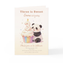 Doux Panda Pastel Bébé 3e Anniversaire