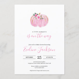 Invitation Doux rose un peu citrouille comme dans le chemin b