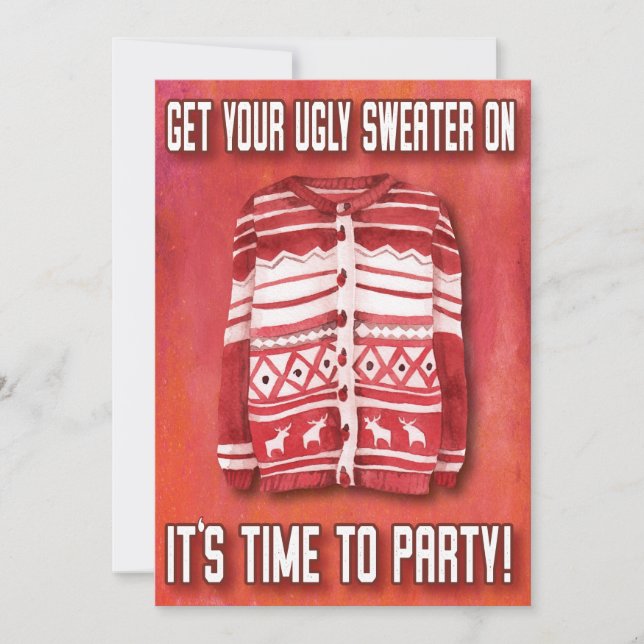 Invitation Doux temps moche pour faire la fête Famille Aquare (Devant)