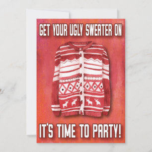 Invitation Doux temps moche pour faire la fête Famille Aquare