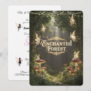 Invitation Douze ans enchantés Fées de la Forêt Enchantée