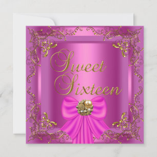 Invitation Douze ans tout en rose or joyau fête d'anniversair
