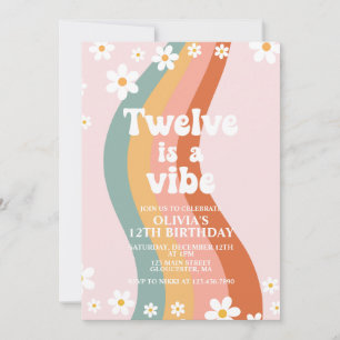 Invitation Douze est une ambiance anniversaire 12 arc-en-ciel