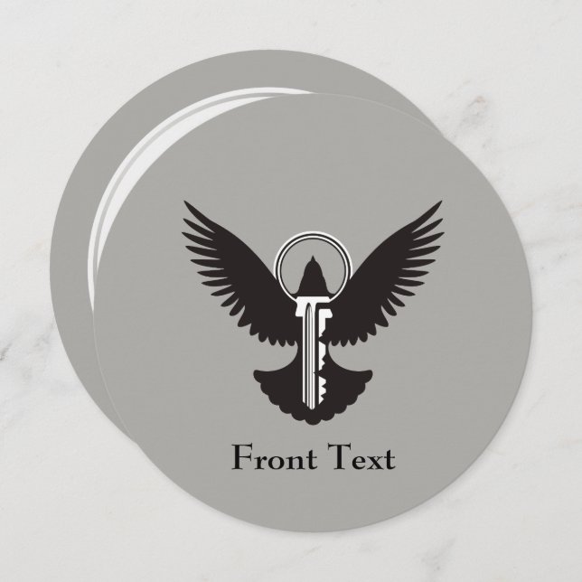 Invitation Dove avec clé (Devant / Derrière)