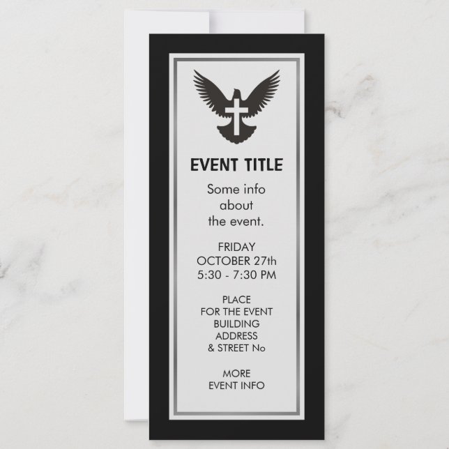 Invitation Dove avec croix (Dos)