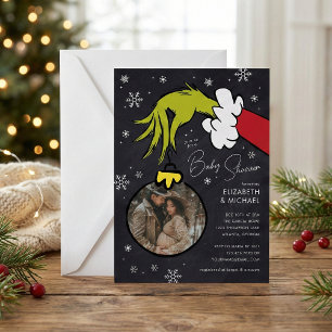 Invitation Dr. Seuss Baby Shower Grinch Tableau Noir