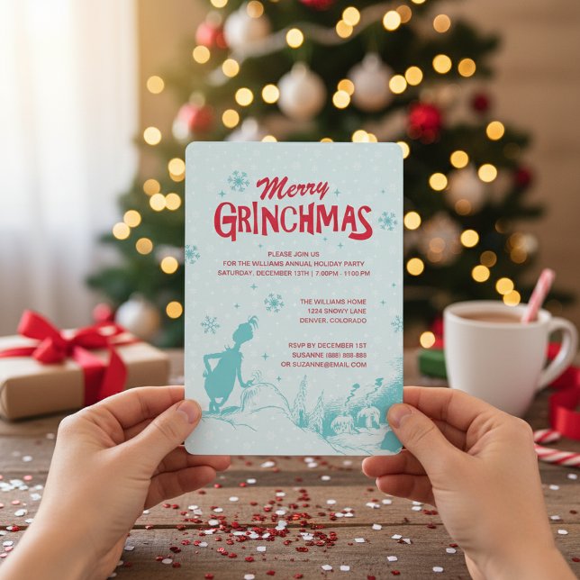 Invitation Dr Seuss | Grinch - Fête de Vacances (Créateur téléchargé)