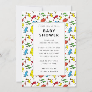 Invitation Dr Seuss - Un Poisson, Deux Poissons   BABY SHOWER