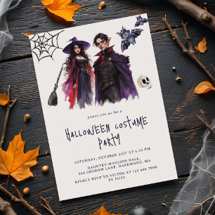 Invitation Dracula Witch Adultes Halloween Costume Party