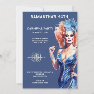 Invitation Drag queen lgbtq festival de carnaval glam glitz