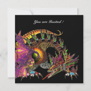 Invitation DRAGO violet pourpre noir