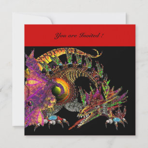 Invitation DRAGO violet pourpre noir rouge