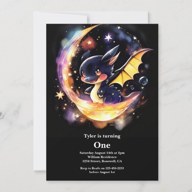 Invitation Dragon 1er anniversaire (Devant)