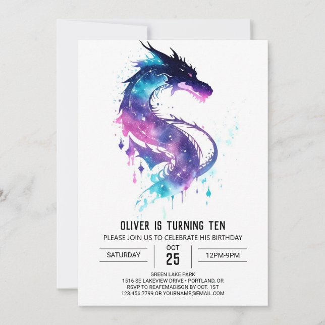 Invitation Dragon Adventure Imprimable Anniversaire (Devant)