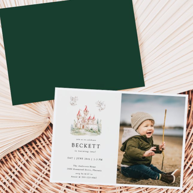 Invitation Dragon Castle Thème Anniversaire Photo (Créateur téléchargé)