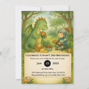Invitation Dragon convivial et Pique-nique Petit Chevalier An