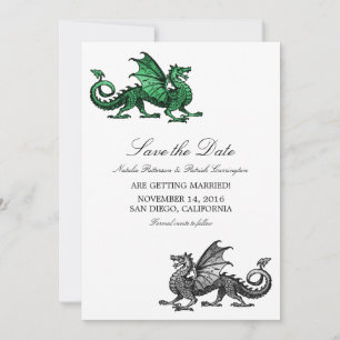 Invitation Dragon d'argent vert Enregistrer l'Invitation de d