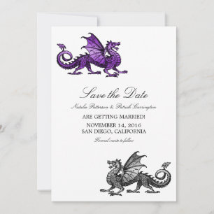 Invitation Dragon d'argent violet Enregistrer l'Invitation de