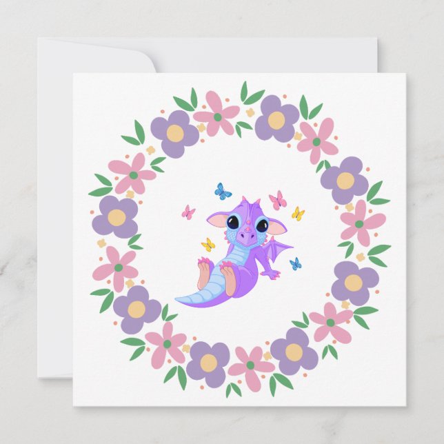 Invitation Dragon de fleurs (Devant)