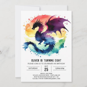 Invitation Dragon féroce Anniversaire numérique