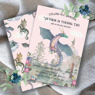 Invitation Dragon forestier enchanté Anniversaire Invitati