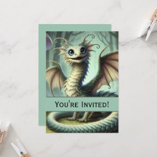 Invitation Dragon Jabberwocky Mignon Créature Fantastique Art