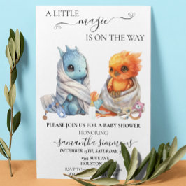 Invitation Dragon Phoenix Twins Baby shower de mythologie mag