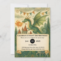 Dragon Vert et Chevalier lors d'un Anniversaire En