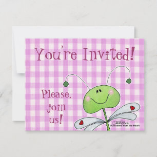 Invitation Dragon volée sur En vichy rose