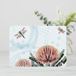 Invitation Dragonfly Art Banksia Fleur