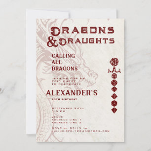 Invitation Dragons & Bières Epic Celtic RPG Anniversaire de J
