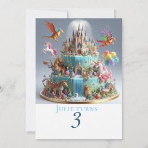INVITATION DRAGONS ET UNICORNES DE CHÂTEAU WHIMISQUE ANNIVERS