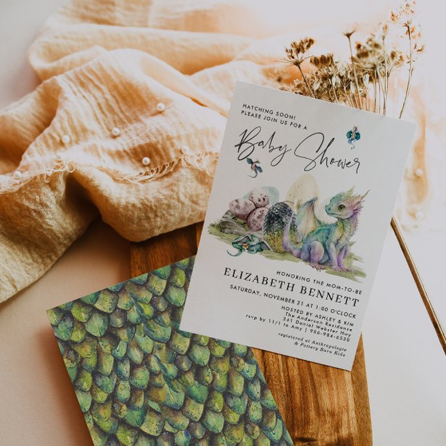 Invitation Dragons Fairy Tale | Baby shower des oeufs de drag (Créateur téléchargé)