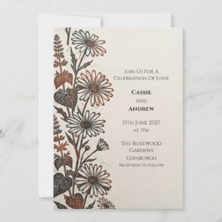 Invitation Dramatique Linogravure Daisy Rouille