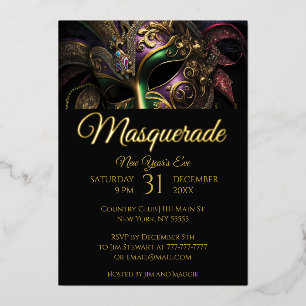 Invitation Dramatique Masquerade Fête Masque