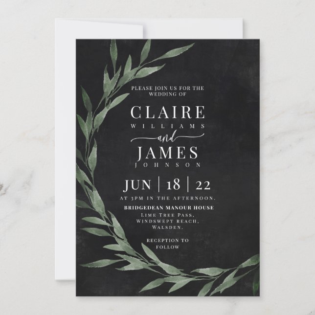 Invitation Drame de rêve Feuille classique, (Devant)