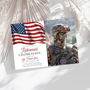 Invitation Drapeau américain 4 juillet retraite de l'armée