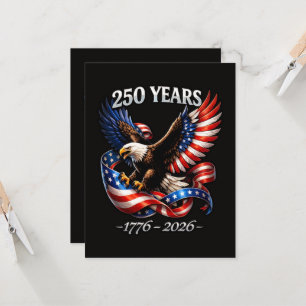 Invitation Drapeau américain aigle 250 ans anniversaire