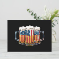Drapeau américain de bière 4 juillet Merica buvant