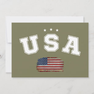 Invitation Drapeau américain des États-Unis Patriotique Vétér