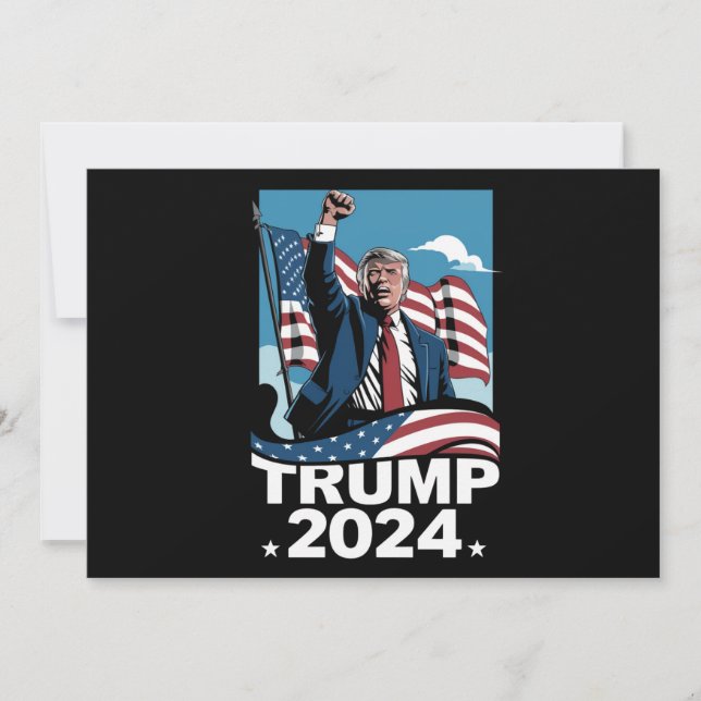 Invitation Drapeau américain Donald Trump 2024 (Devant)
