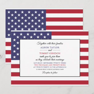 Invitation Drapeau américain, Drapeau Mariage des États-Unis