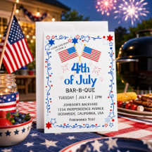 Drapeau américain du 4 juillet BBQ Feu d'artifice